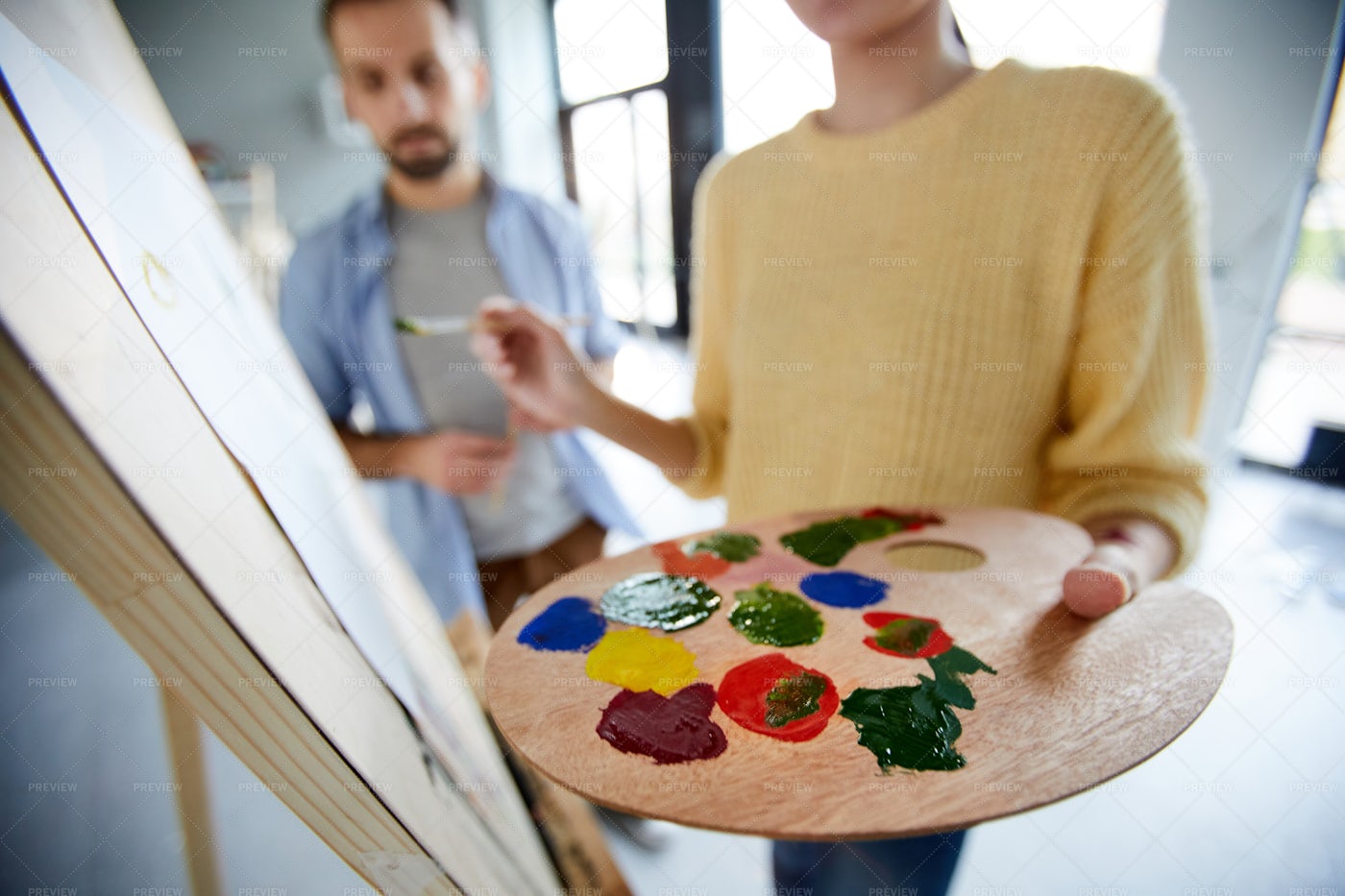 Palette With Colors: Stock Photos