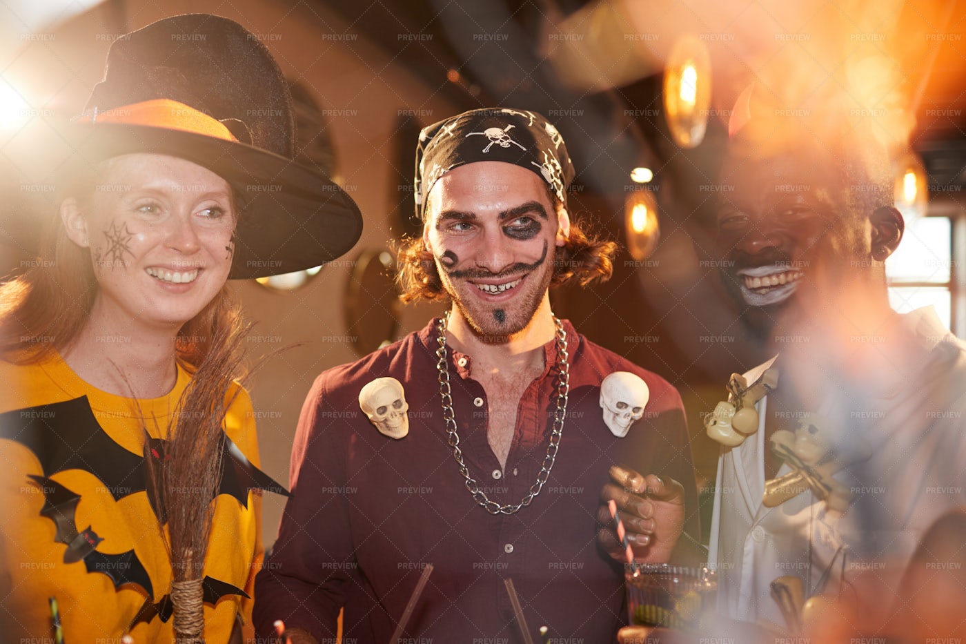 Young People Wearing Halloween...: Stock Photos