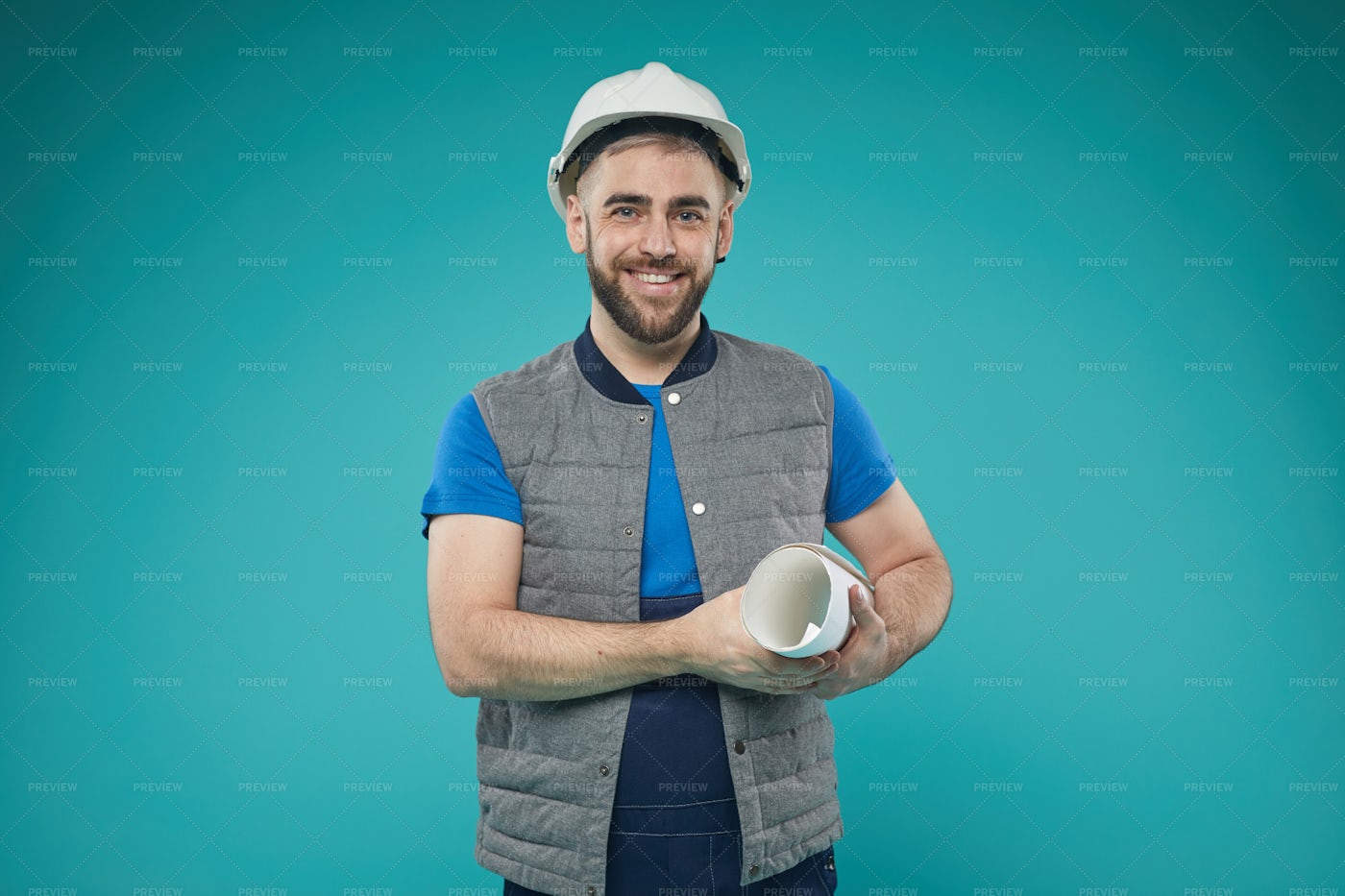 Caucasian Male Engineer Portrait: Stock Photos
