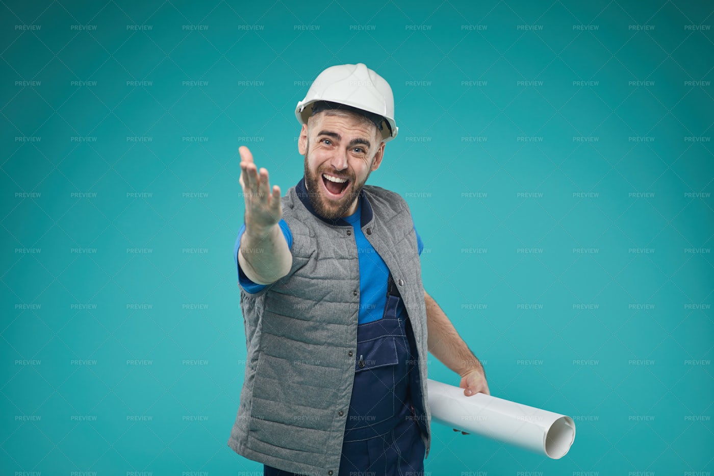 Construction Engineer Shouting...: Stock Photos