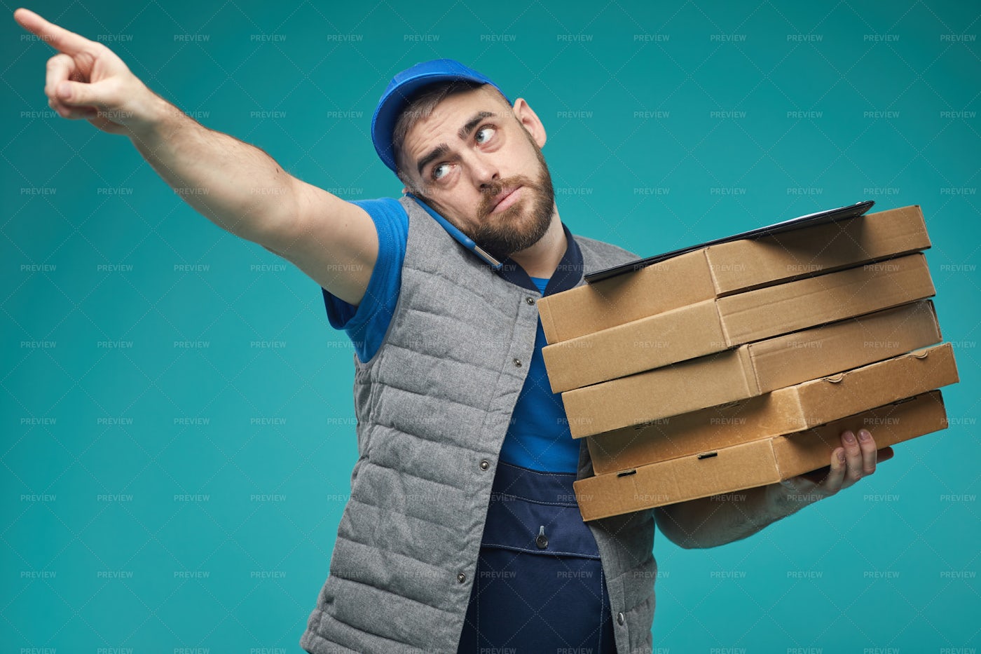 Busy Delivery Man Working: Stock Photos
