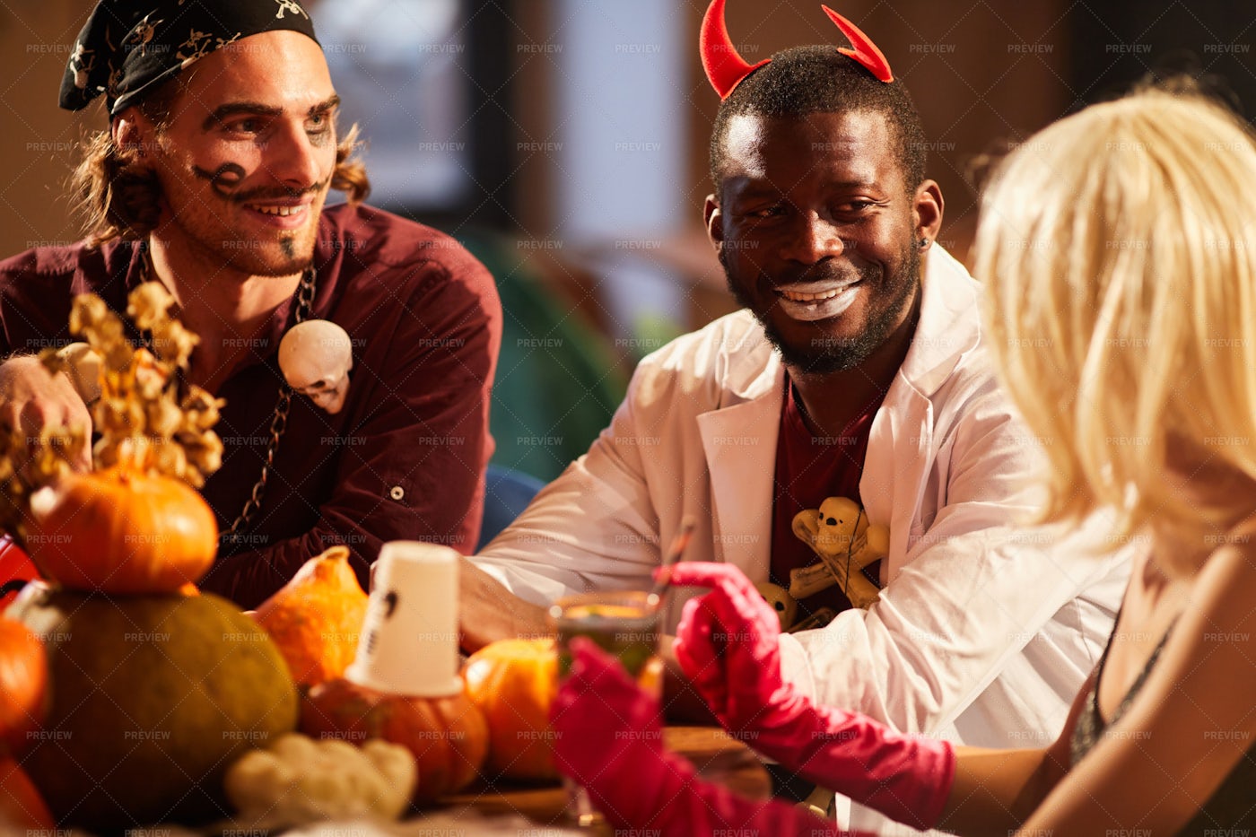 Friends Celebrating Halloween: Stock Photos