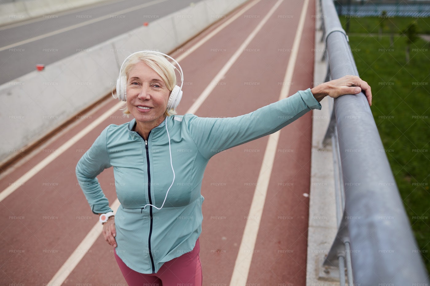 Woman On The Bridge: Stock Photos