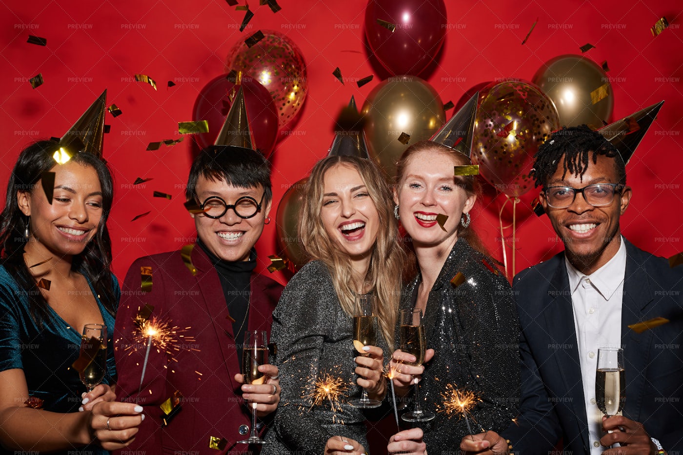Multi-Ethnic Group Of Friends...: Stock Photos