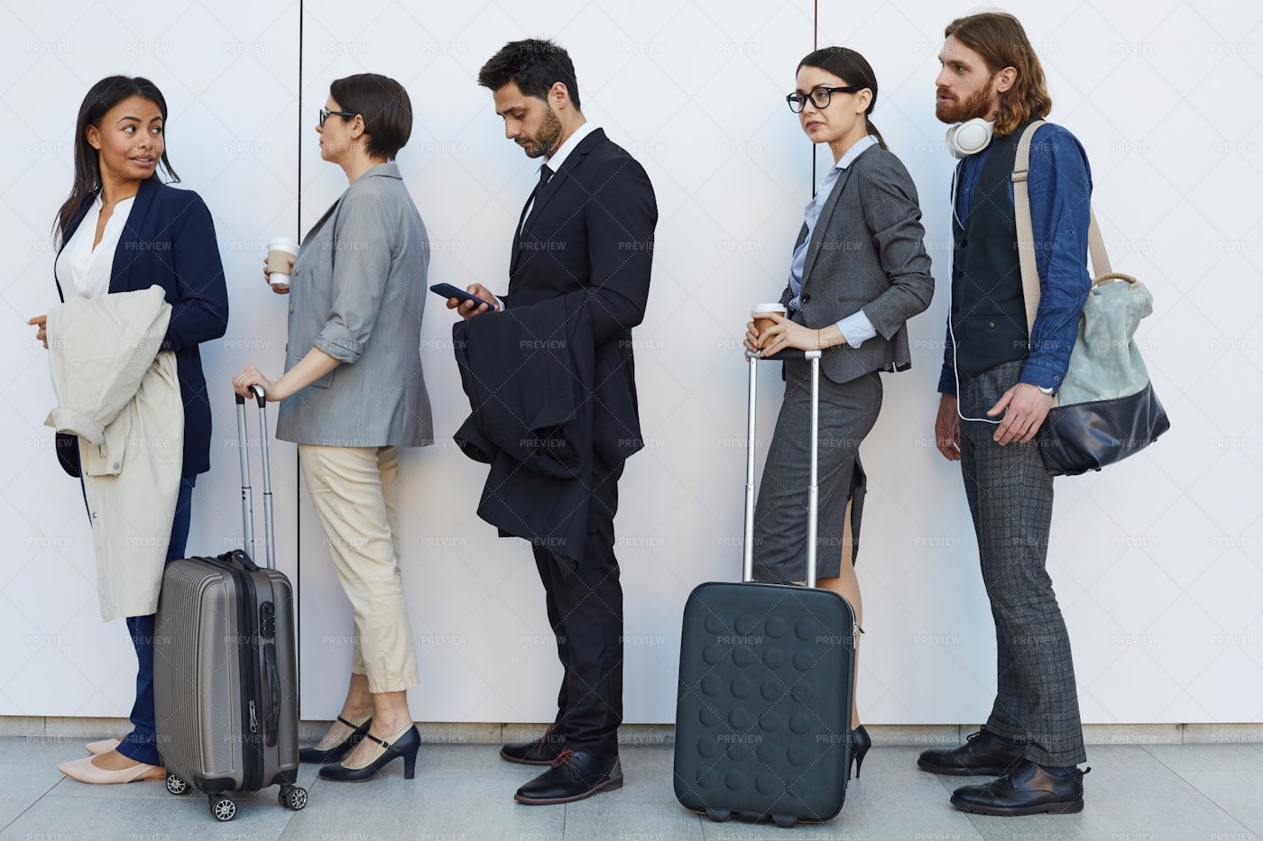 Multi-ethnic People With Luggage...: Stock Photos