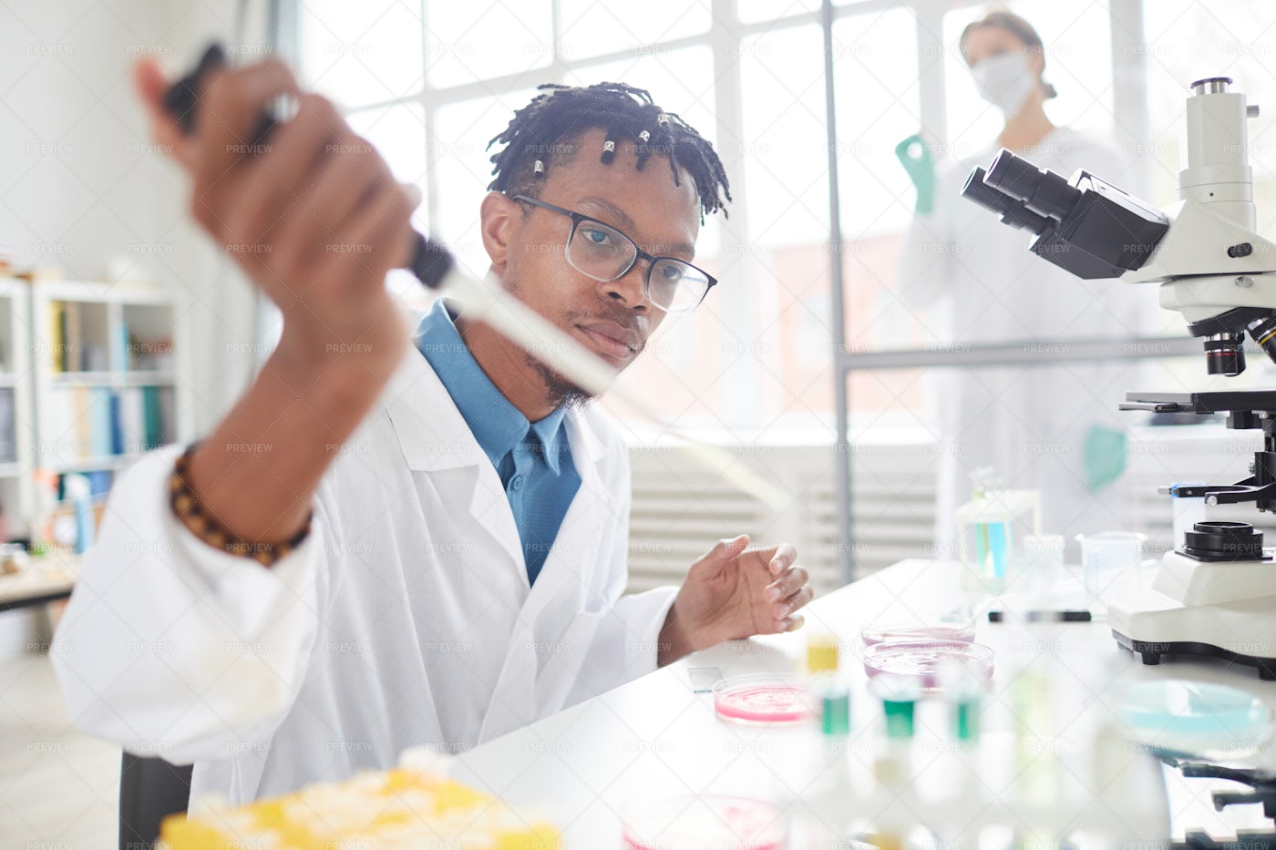 Young African-American Scientist: Stock Photos