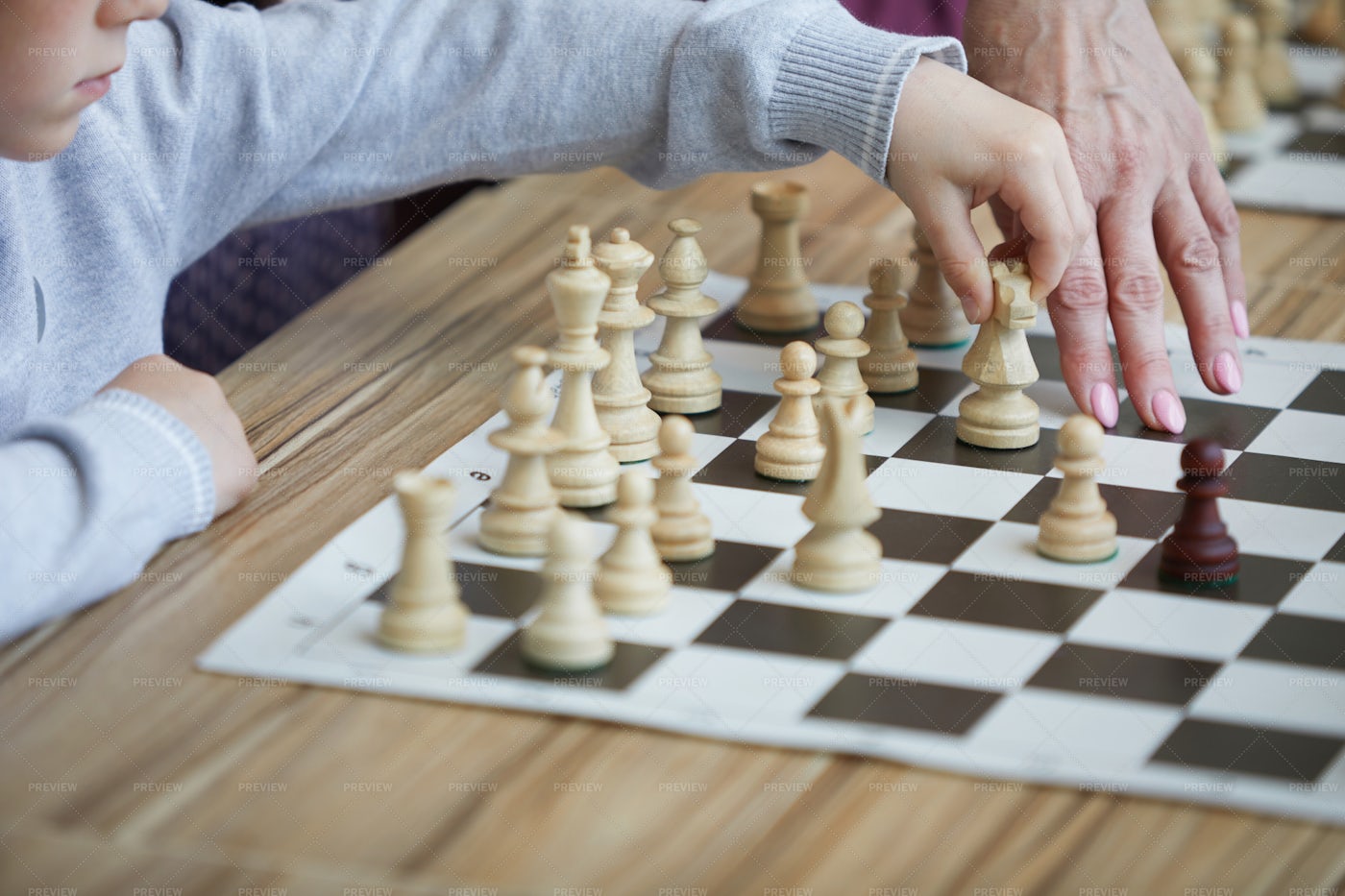 Teacher Showing Chess Move: Stock Photos