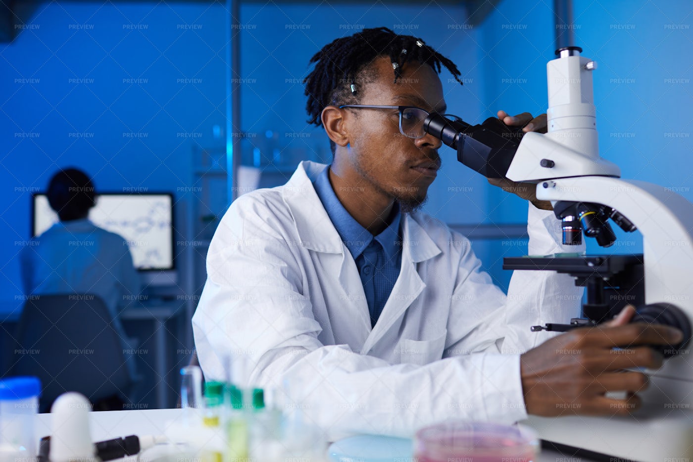 African-American Man Working In...: Stock Photos
