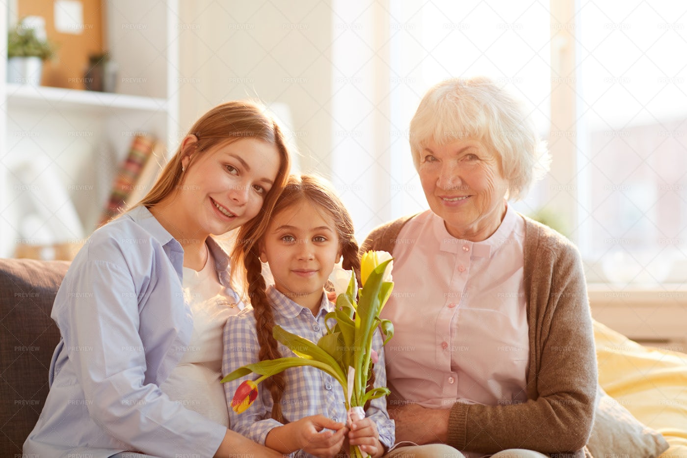 Women In Family Posing: Stock Photos