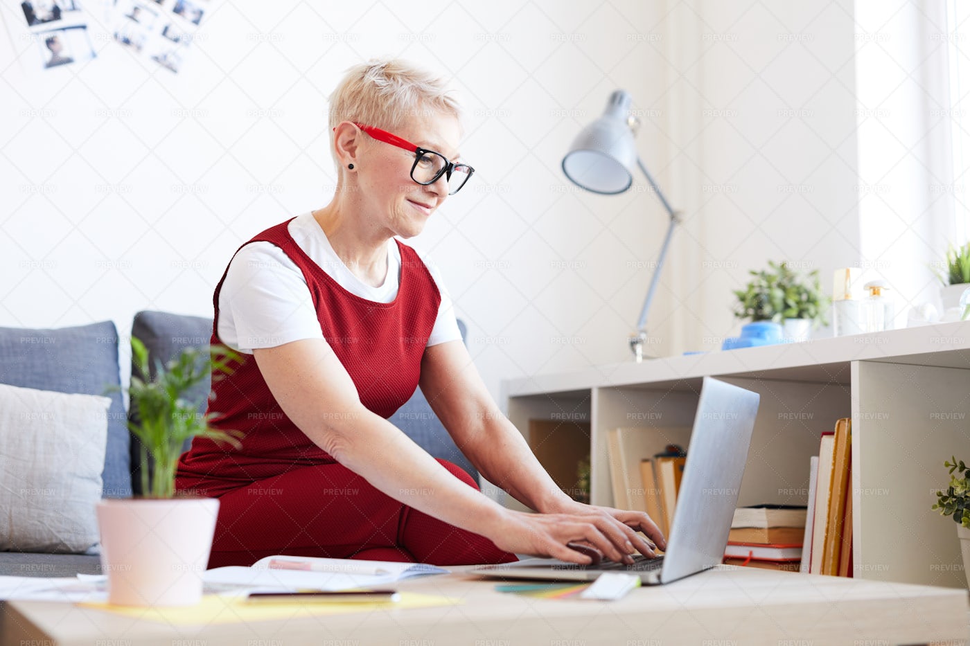 Woman Organizing Work: Stock Photos