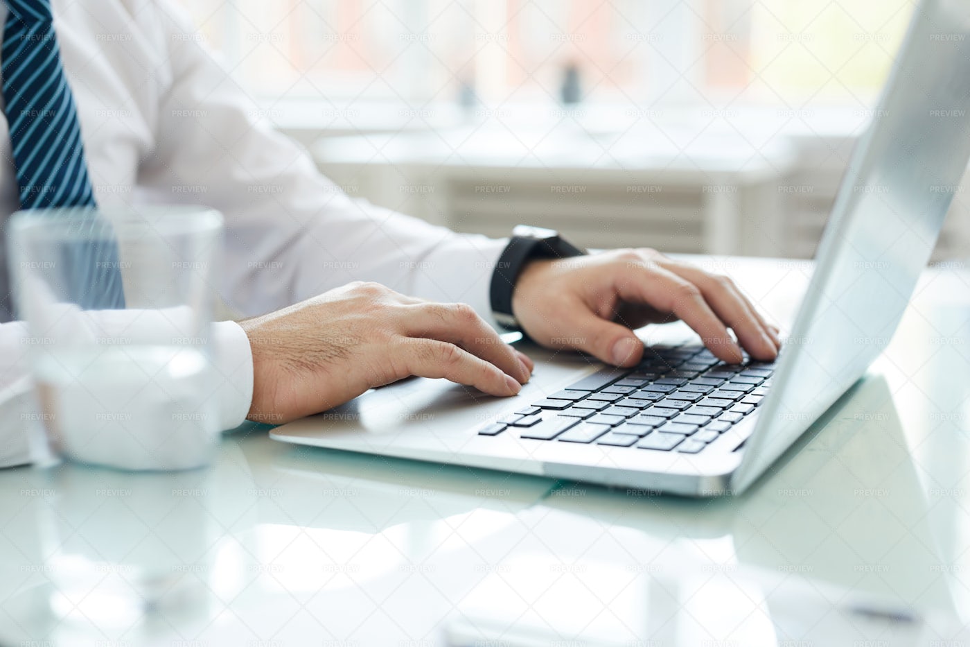 Using Laptop For Business Analysis: Stock Photos