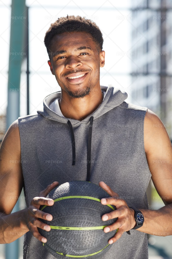 African Basketball Player Smiling: Stock Photos