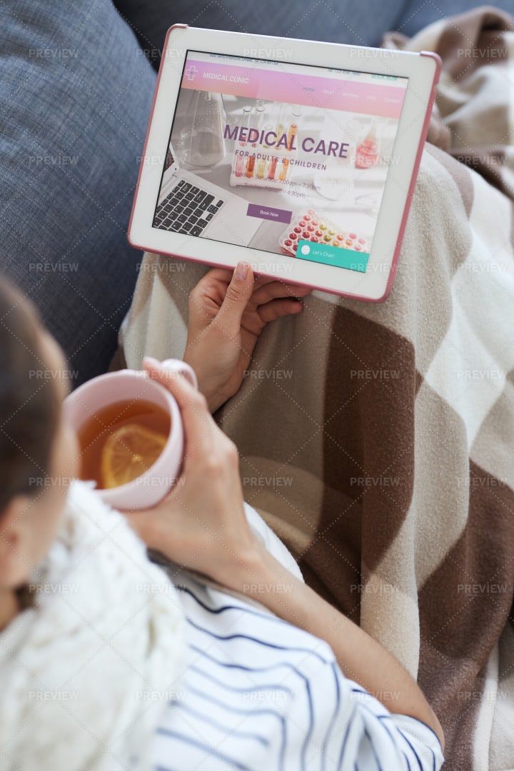 Reading About Medical Care: Stock Photos