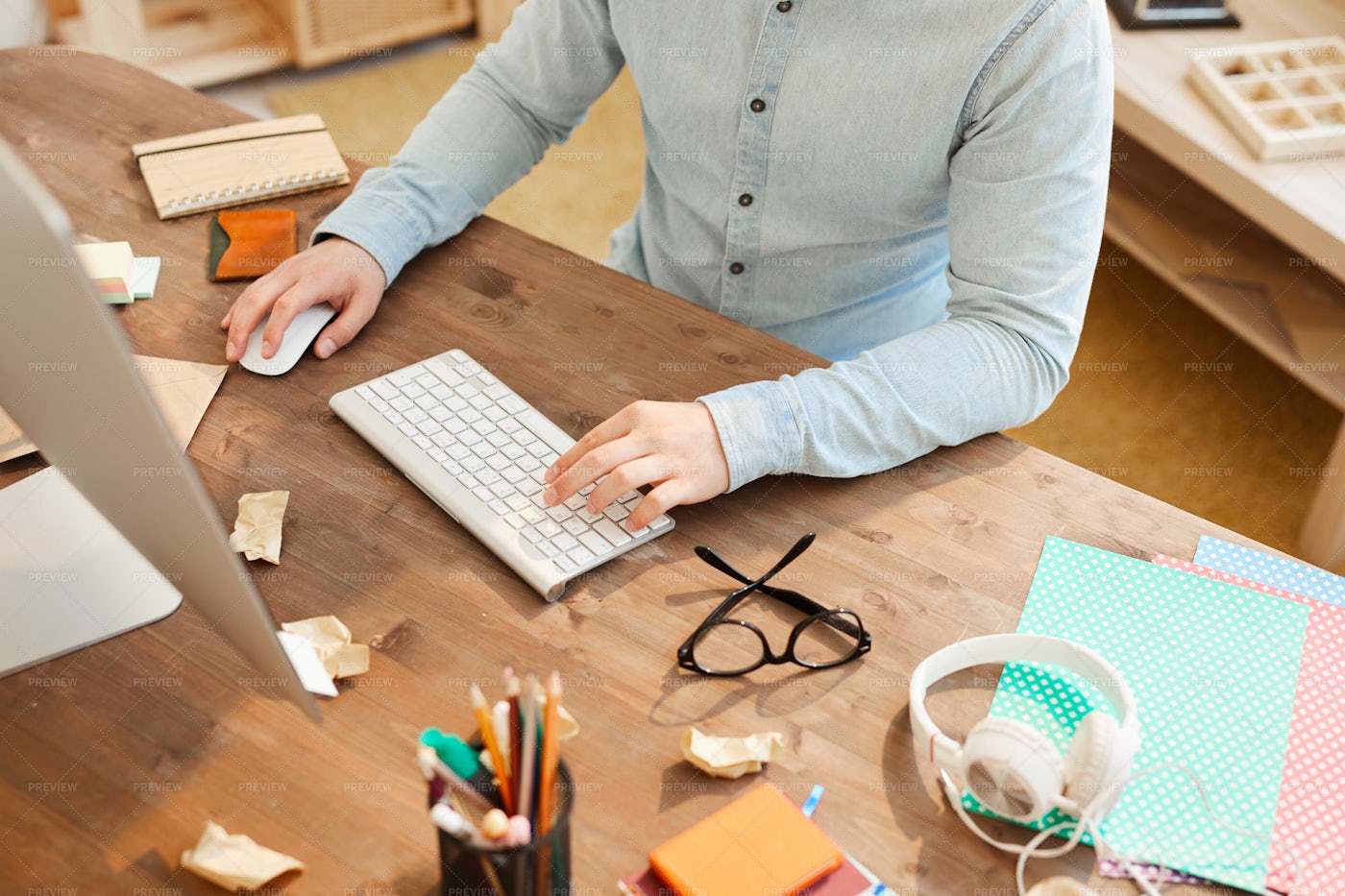 Web Designer Using Computer: Stock Photos