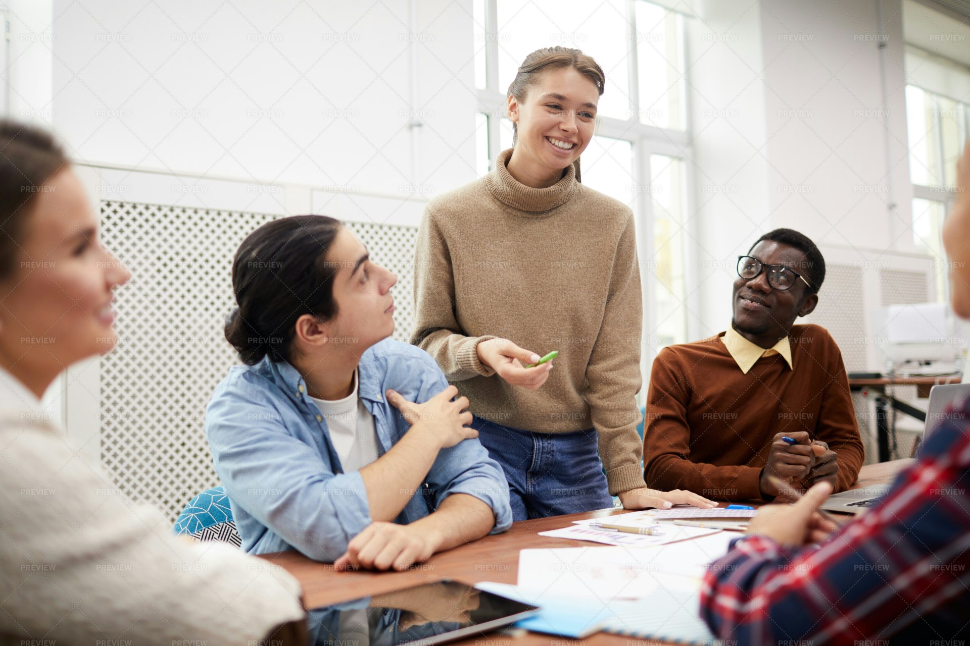 College Students Discussing - Stock Photos | Motion Array