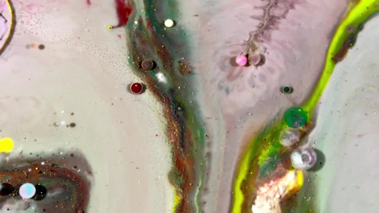 Colorful Ink Spheres On Oil 4: Stock Video