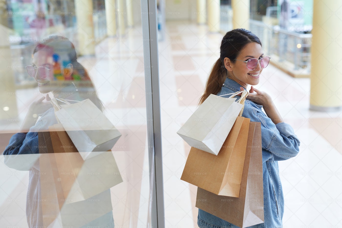 Walking Around Mall: Stock Photos