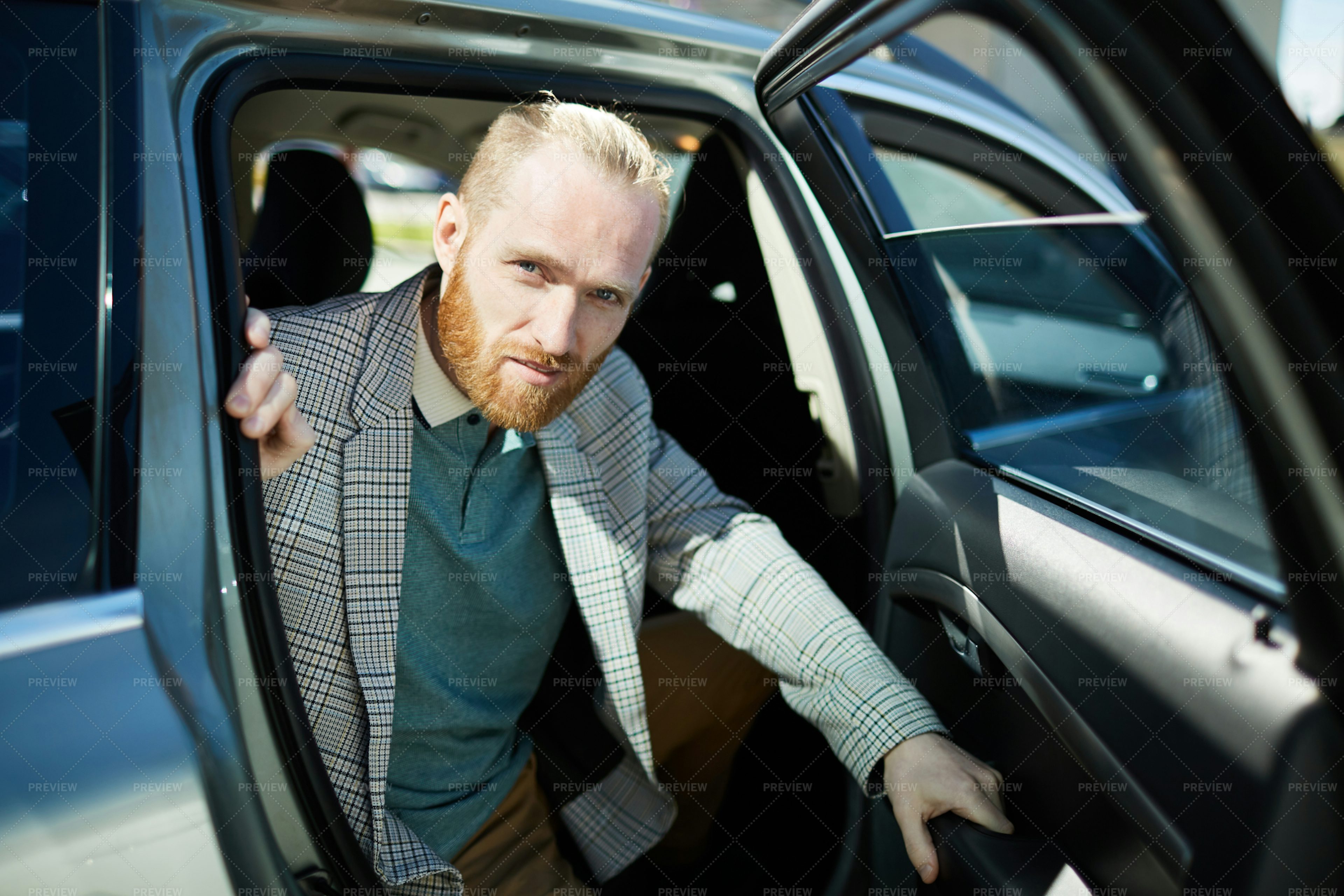 Businessman Getting Out Of Car Stock Photos Motion Array