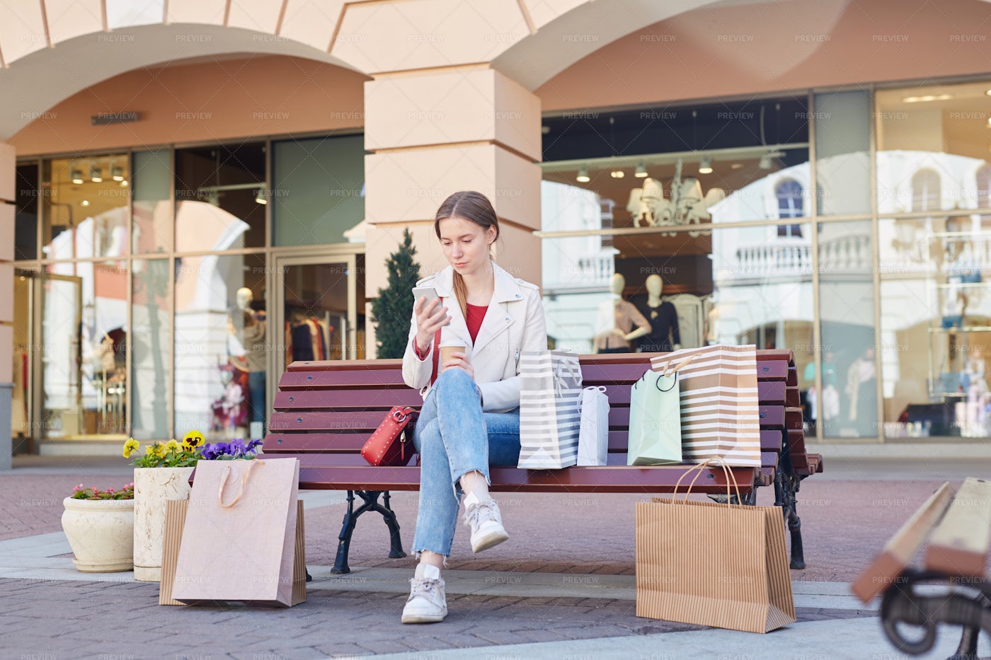 Woman After Shopping: Stock Photos