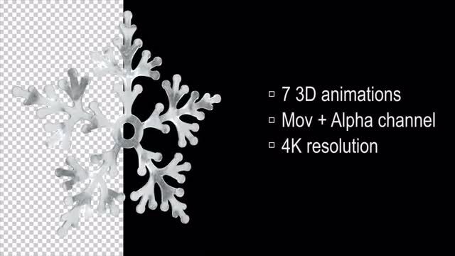 3D Loop Snowflake: Stock Motion Graphics