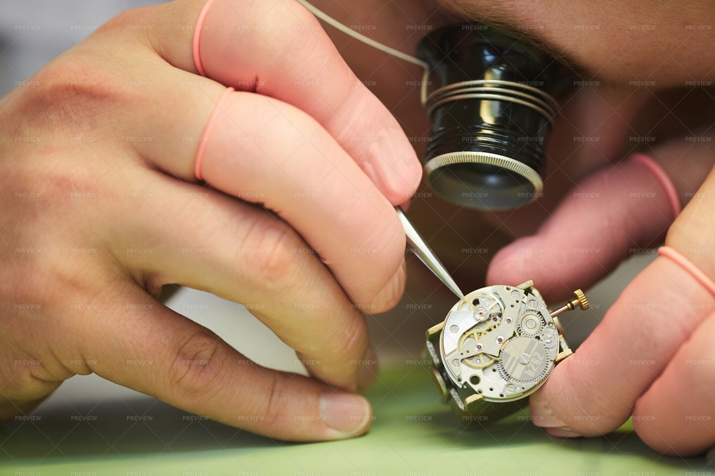 Clockmaker Closeup: Stock Photos