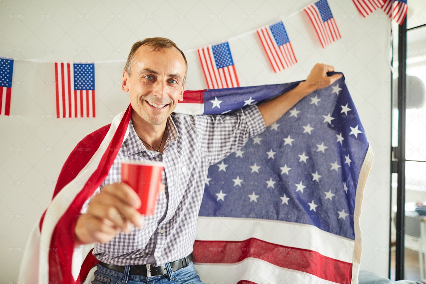 Mature American Patriot: Stock Photos