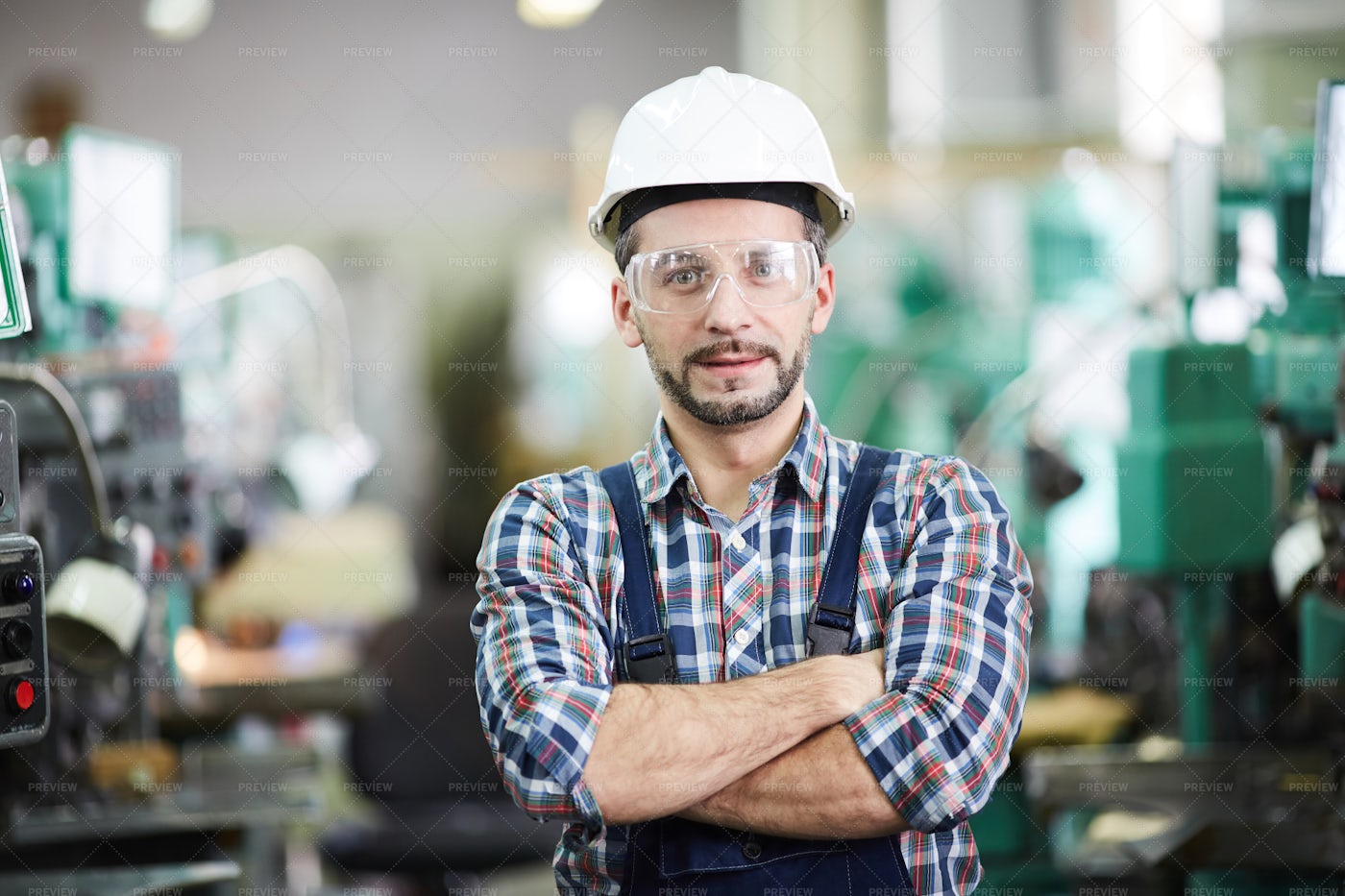 Mature Factory Worker Posing: Stock Photos
