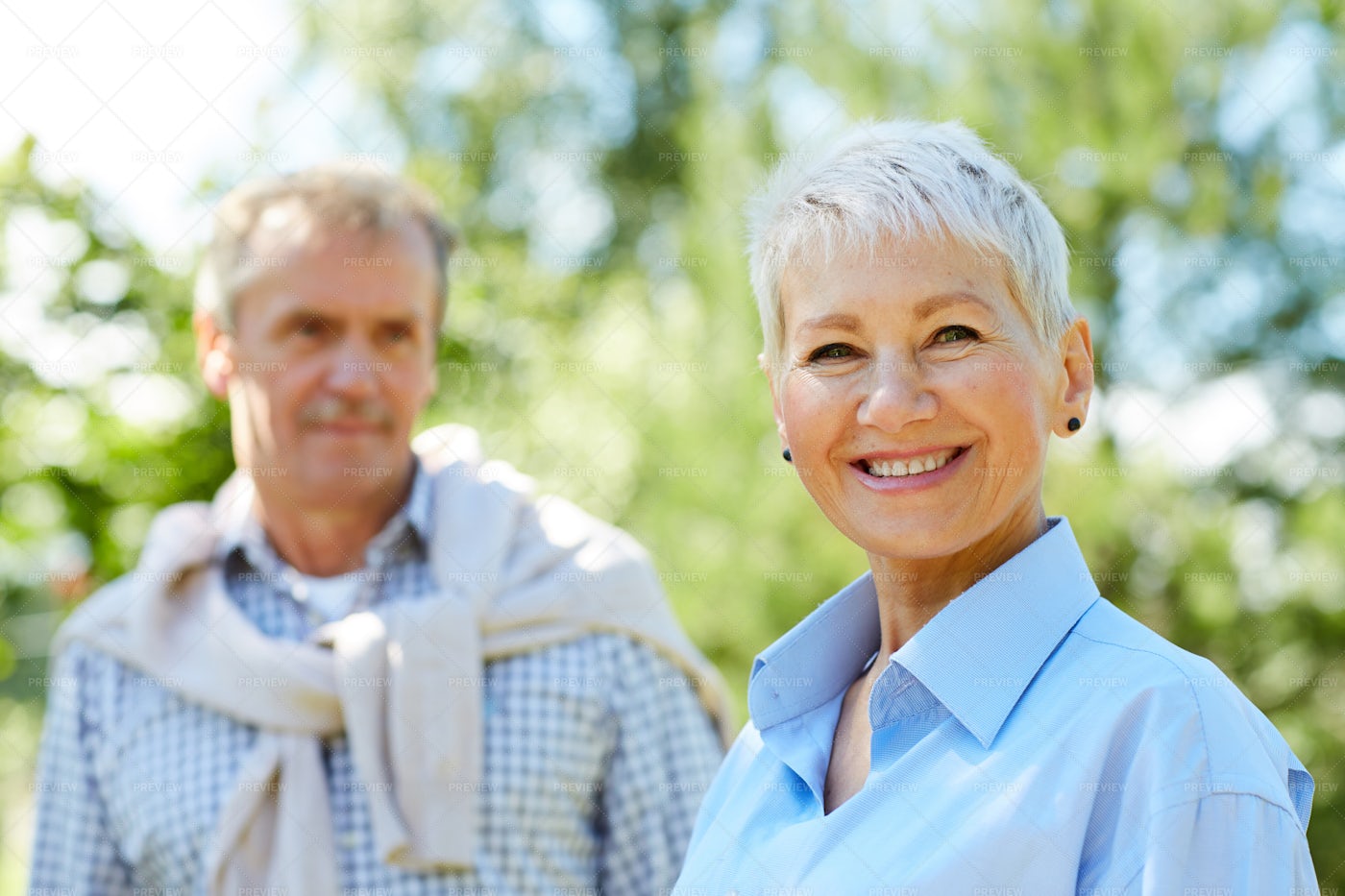 Senior Couple In Forest: Stock Photos
