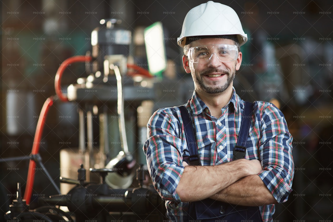 Worker Wearing Hardhat: Stock Photos