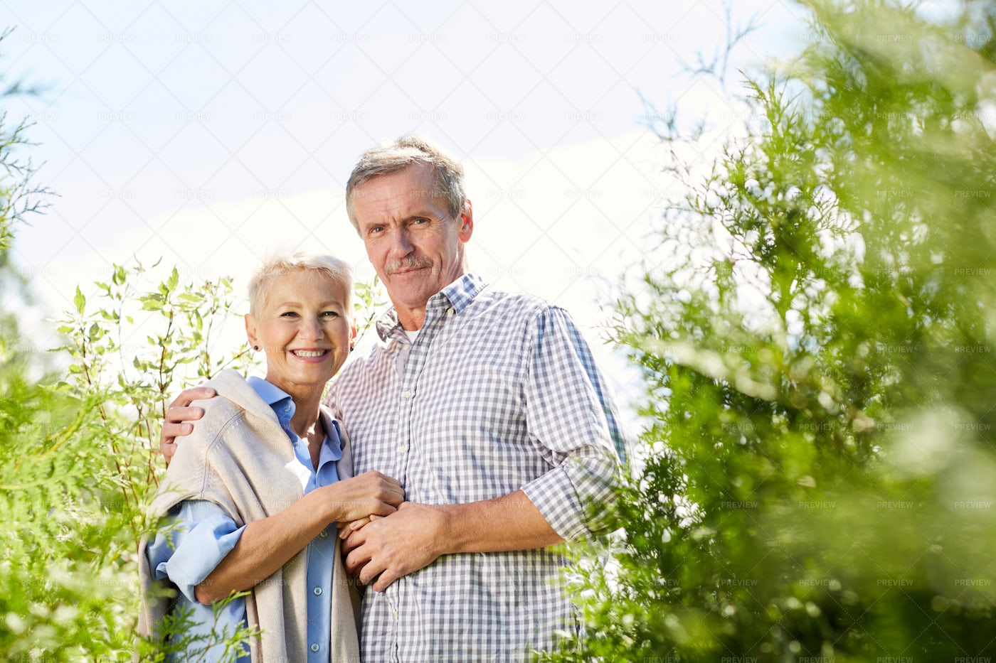Senior Couple Posing In Park: Stock Photos