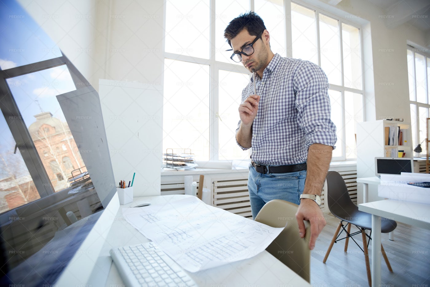 Middle-Eastern Engineer At...: Stock Photos