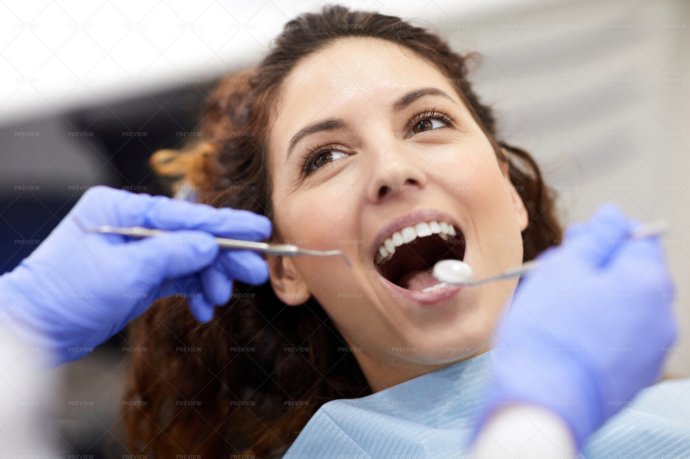 Young Woman At Dental Exam: Stock Photos