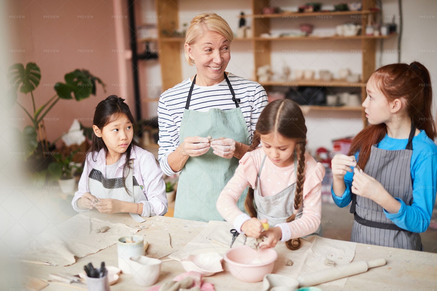 Pottery Class For Kids: Stock Photos