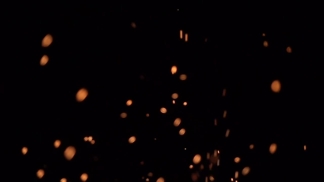 Ember Sparks Floating - Stock Video | Motion Array