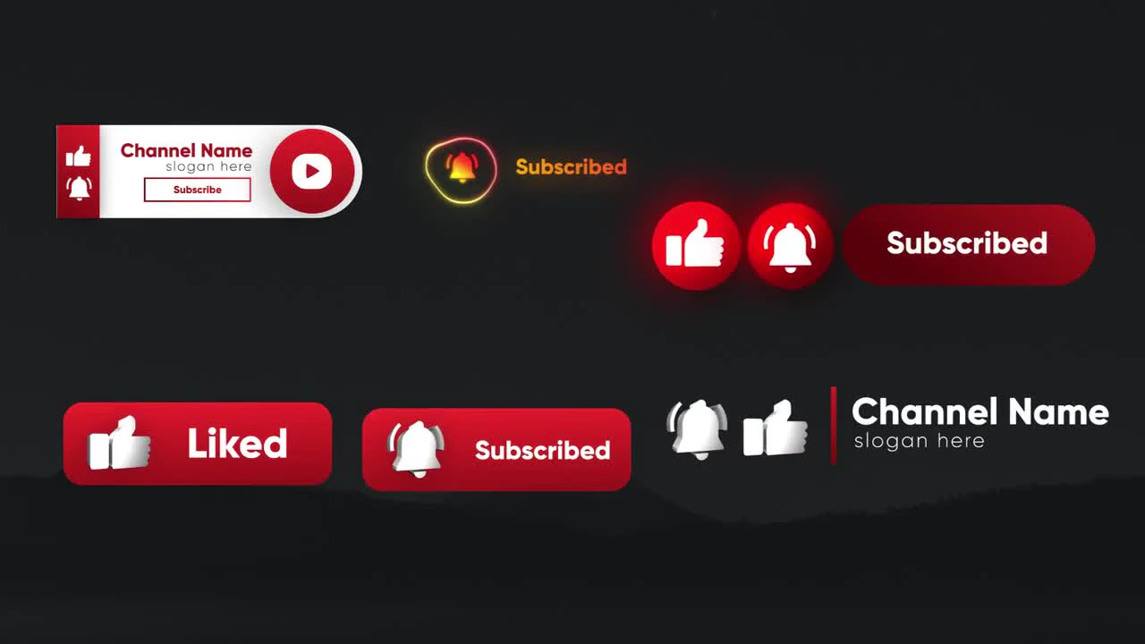 Youtube Subscribe Elements V2 - Motion Graphics Templates | Motion Array