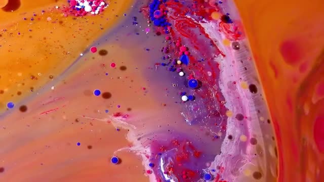Colorful Ink Spheres On Oil 16: Stock Video
