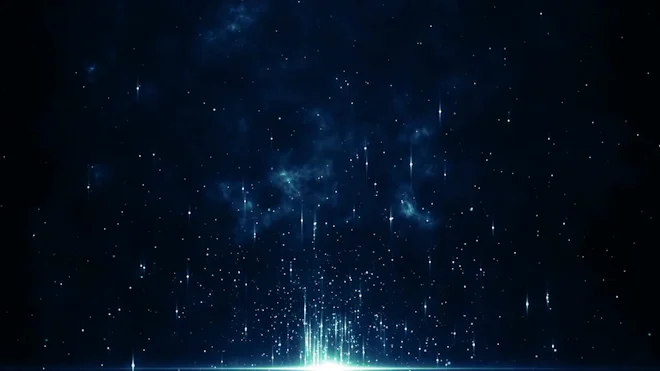 Night Particles Loop Blue Flying Particles Loop Blue Background Stock