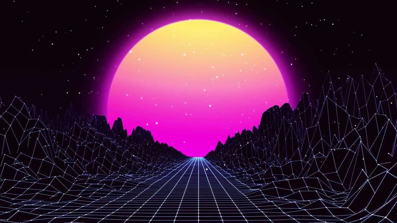 Retro Moon Animation Loop - Stock Motion Graphics | Motion Array