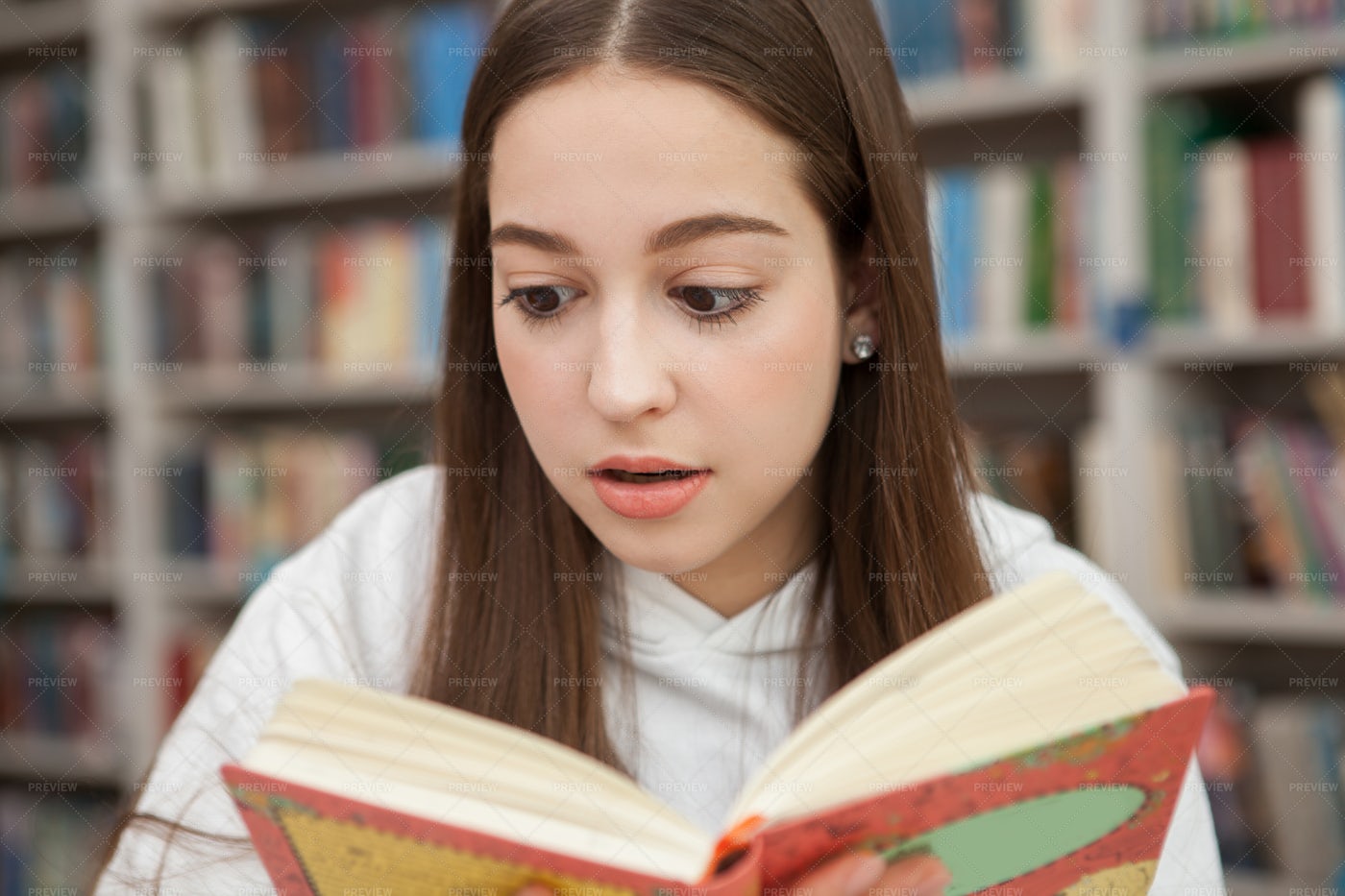 Concentrating While Reading: Stock Photos