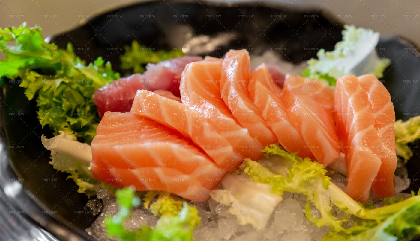 Salmon And Tuna Sashimi: Stock Photos
