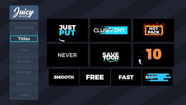 Juicy Elements: After Effects Templates