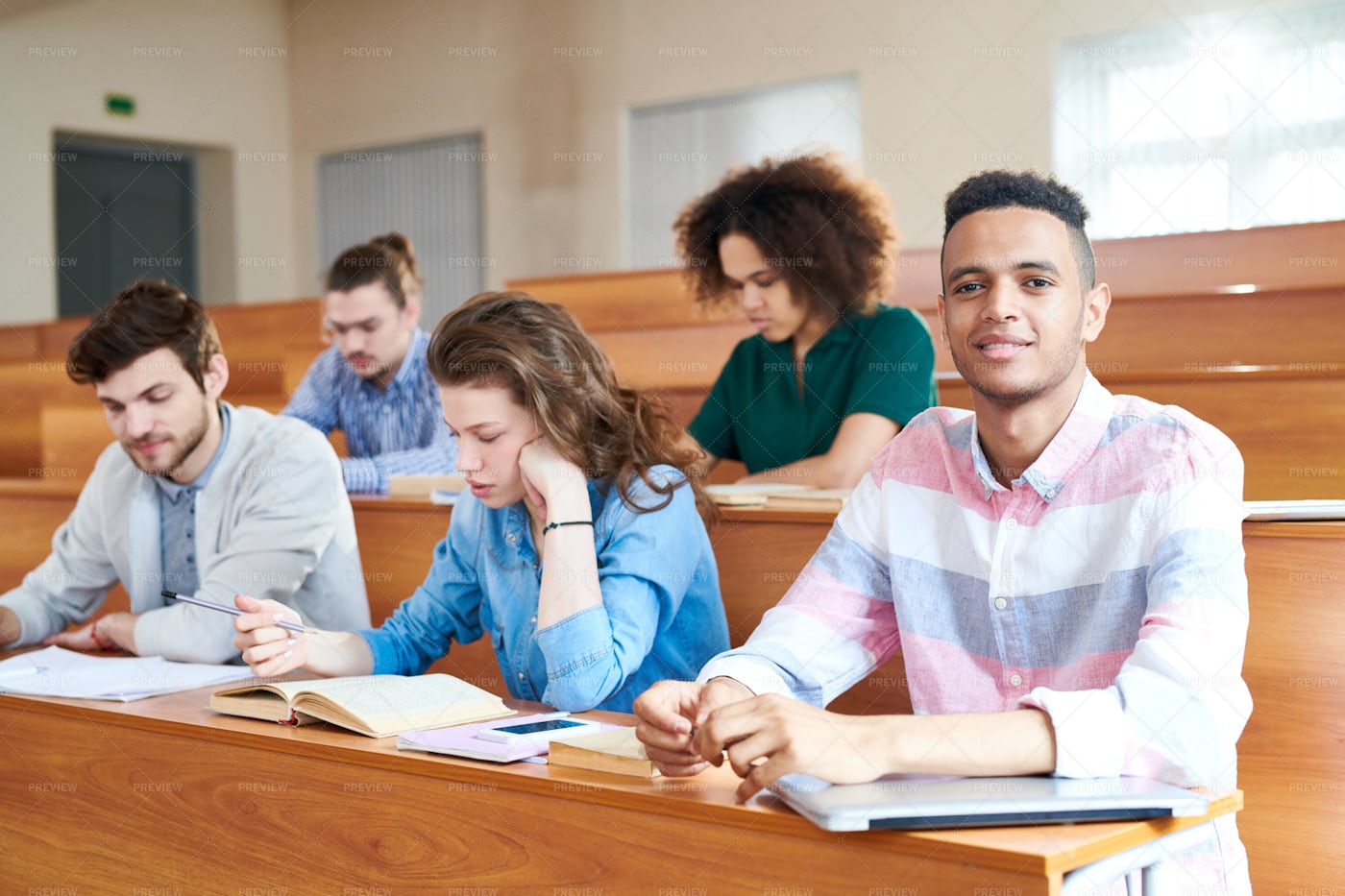 Students At Desk: Stock Photos
