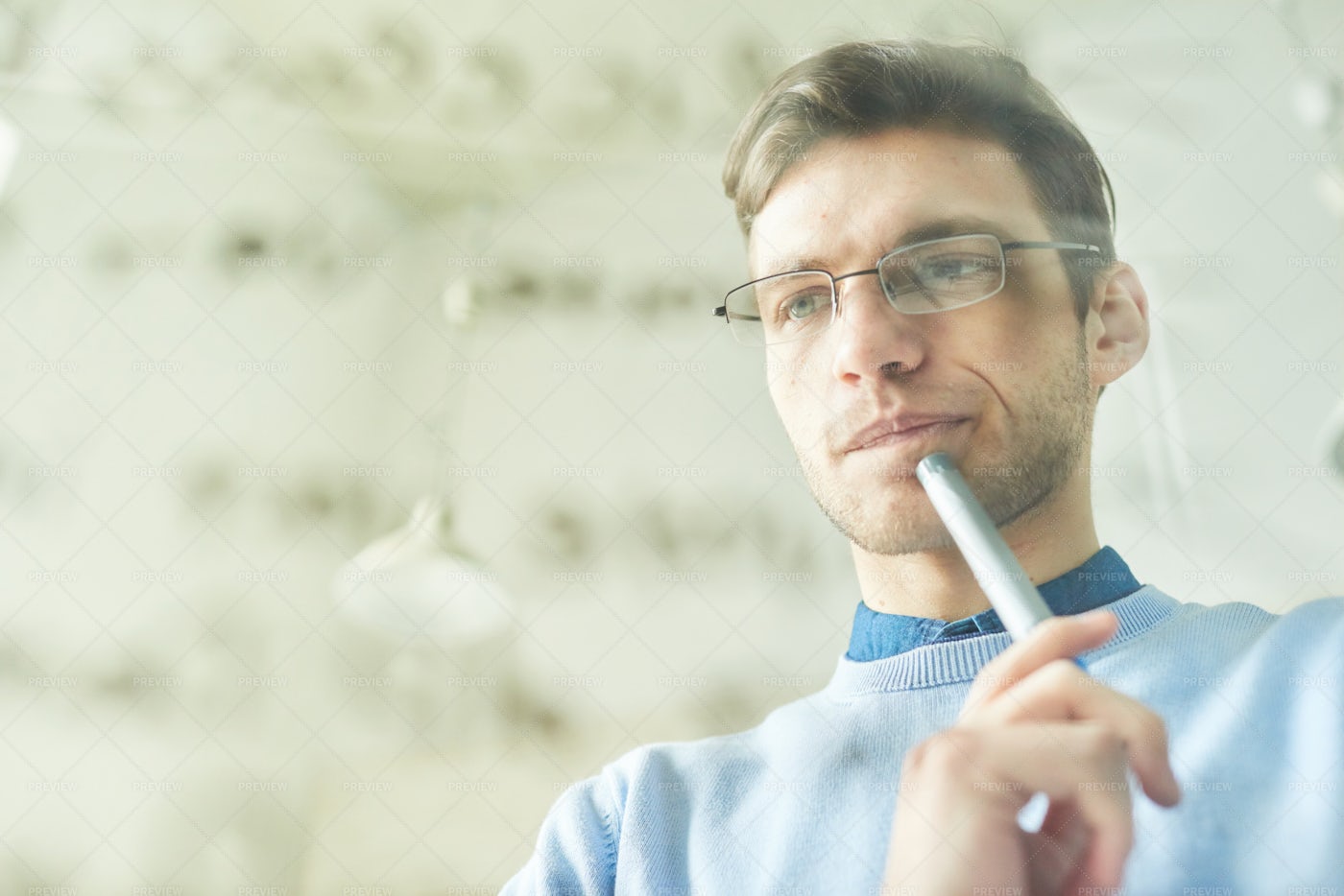 IT Professional Thinking Over Code: Stock Photos