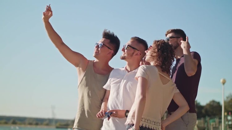 Young People Taking A Selfie: Stock Video