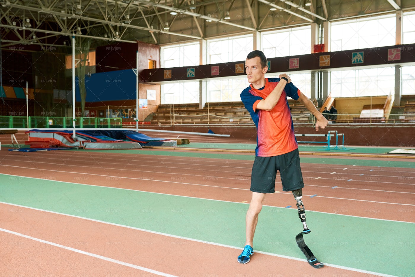 Adaptive Athlete Ready For Training: Stock Photos