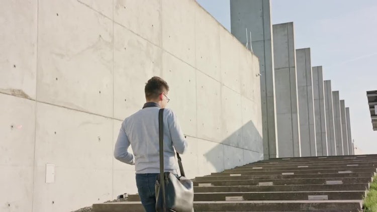 Young Man Using Phone Outside: Stock Video