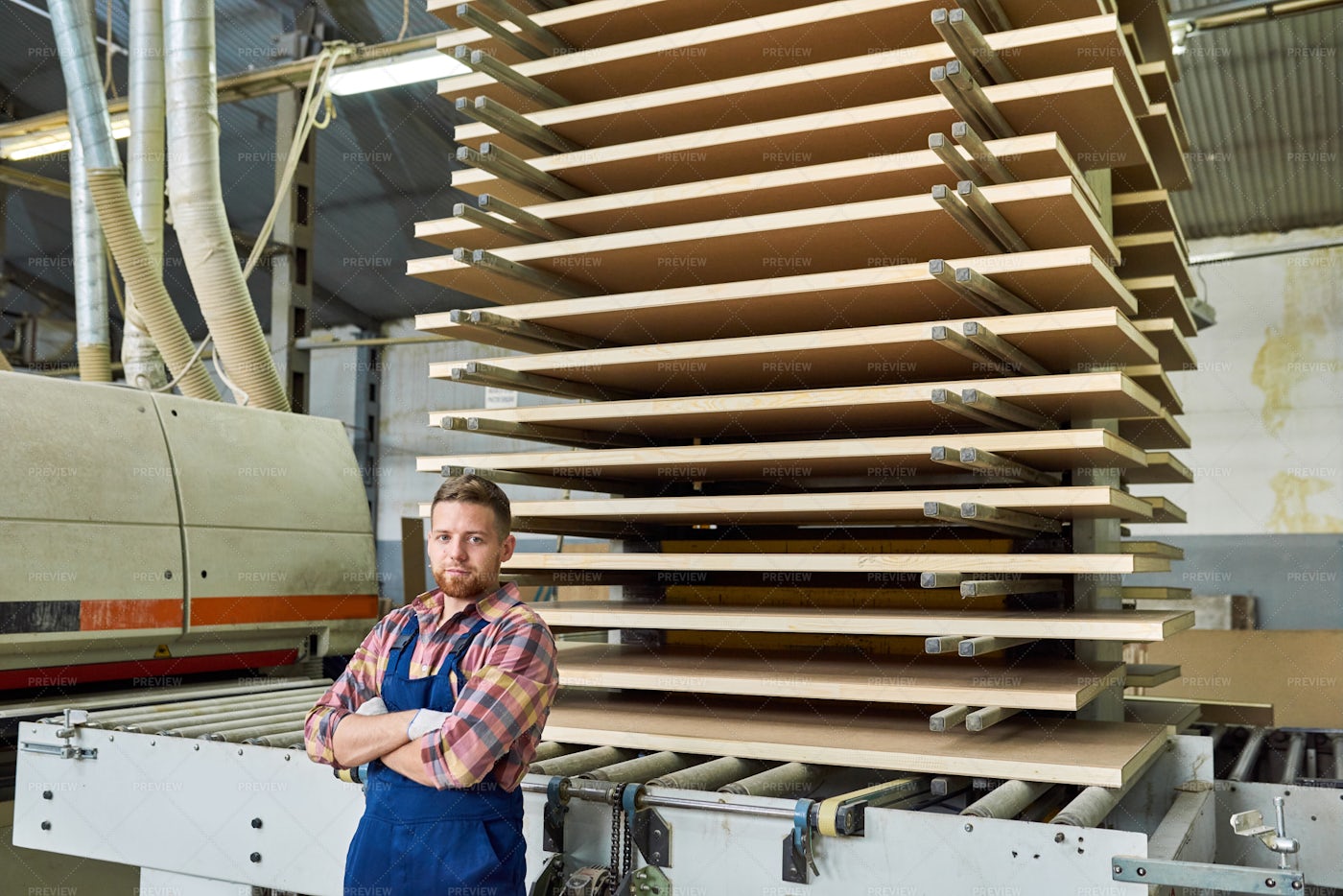 Handsome Factory Worker Posing In...: Stock Photos