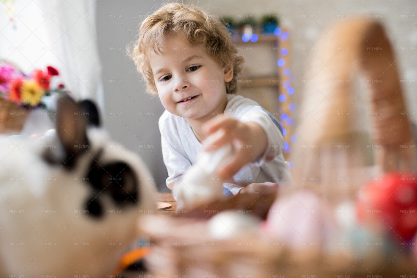 Cute Little Boy Playing With...: Stock Photos