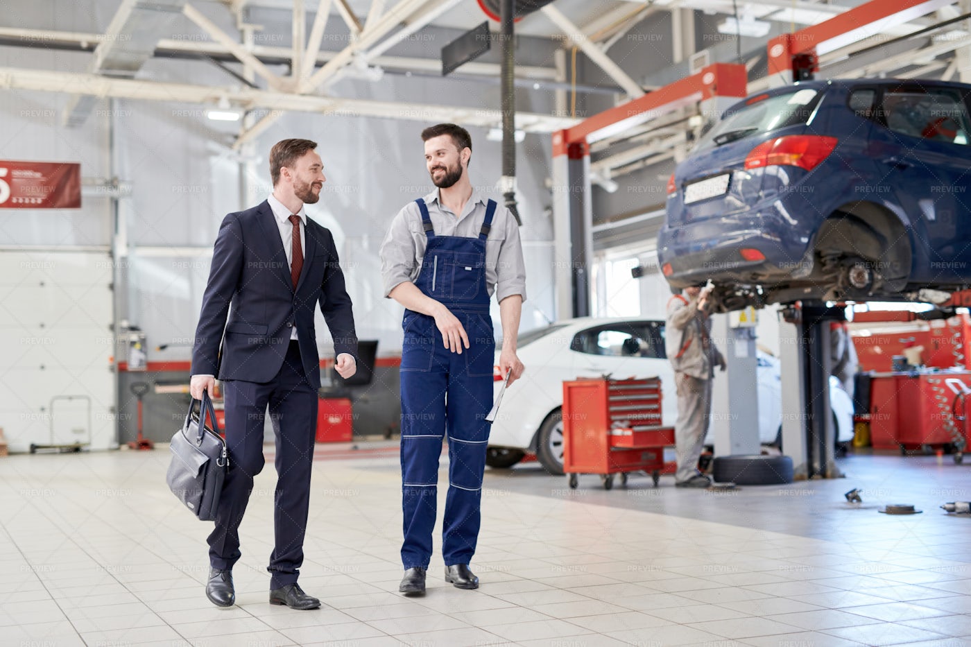 Businessman In Car Service: Stock Photos
