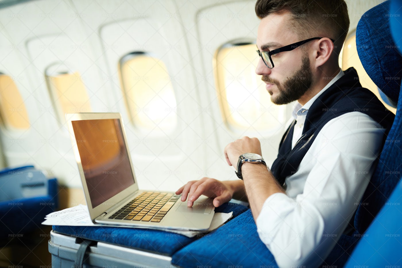 Man Working In Plane: Stock Photos